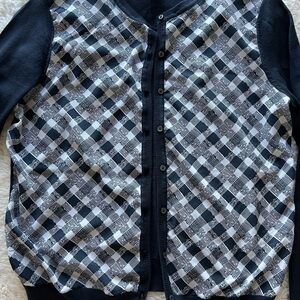 Brooks Brothers Black and White Checkered Sweater